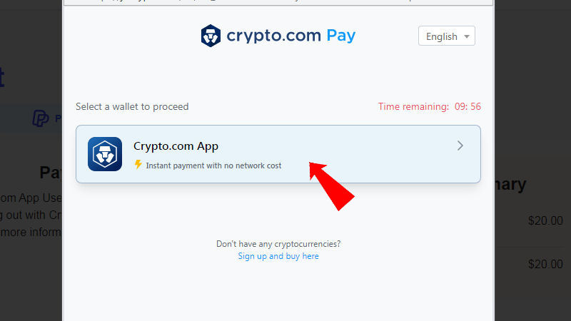 Pagar dominio con crypto.com pay