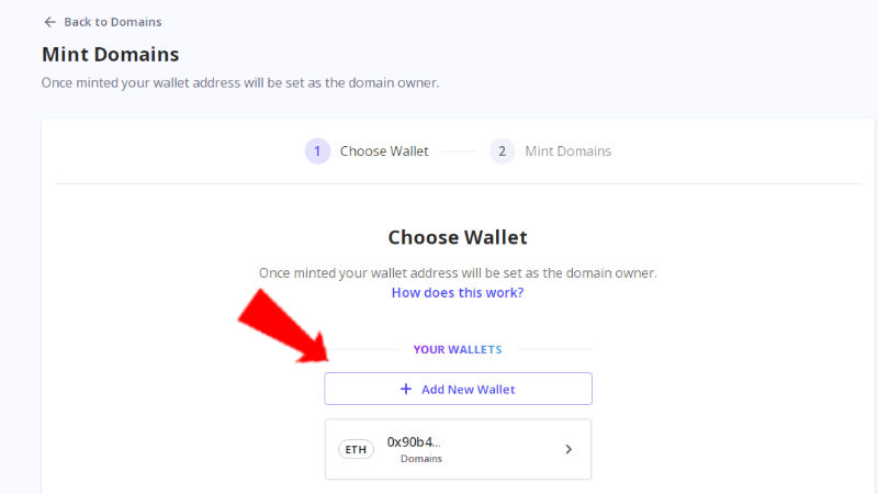 Para acuñar un dominio web 3 debes enlazarlo con tu wallet